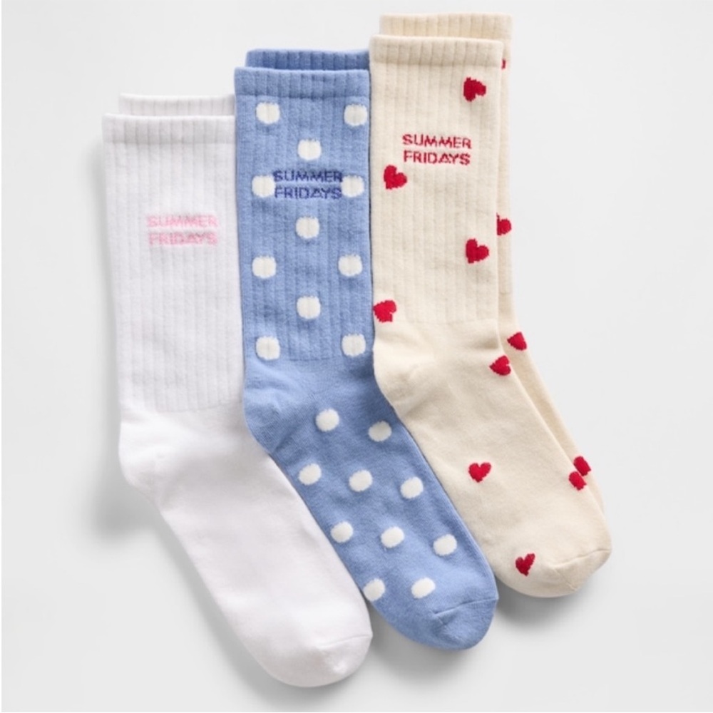 GAP x Summer Fridays logo crew sock set, NWT